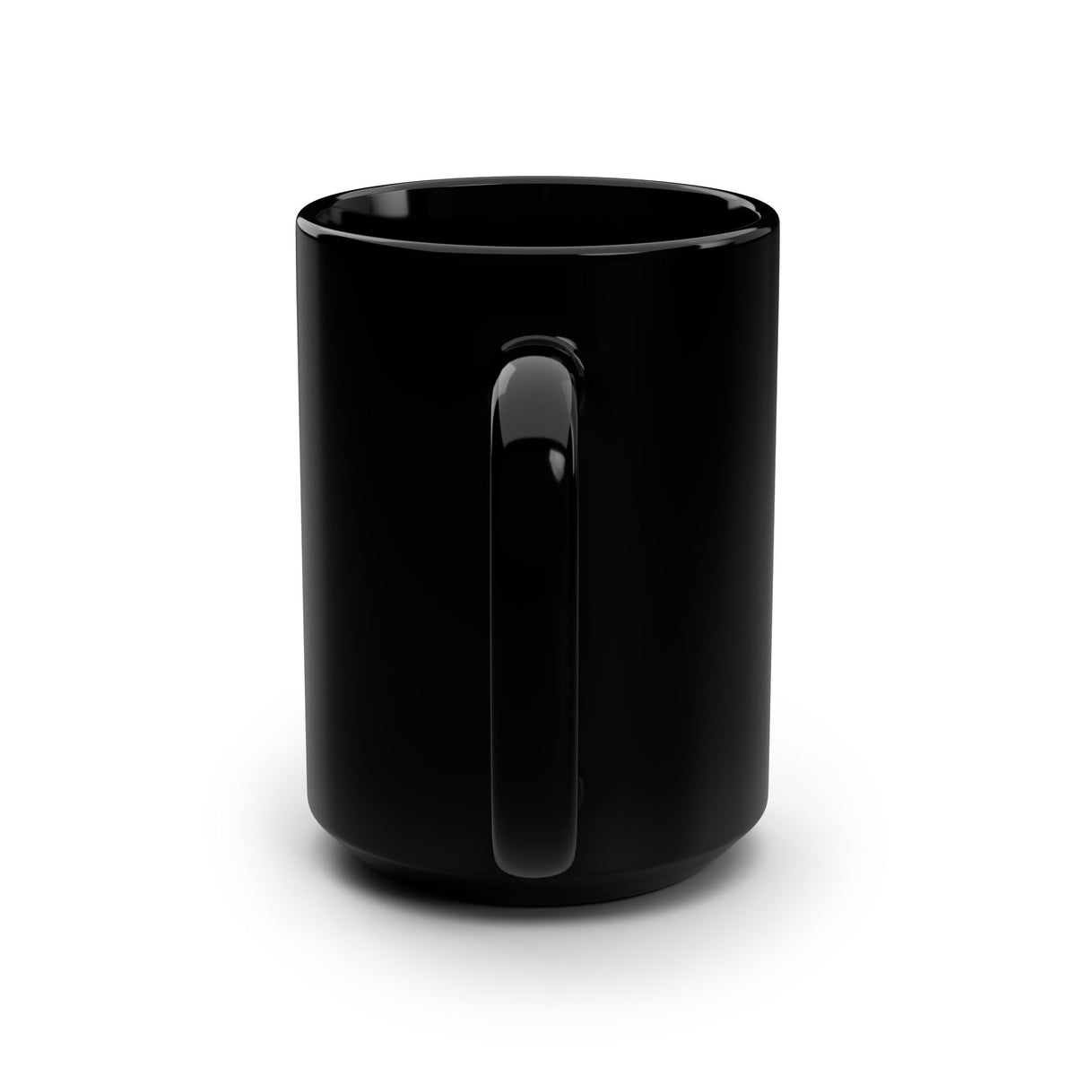 Black Mug — "Love Is Overrated" Pink Rose 15oz Ceramic Coffee Cup