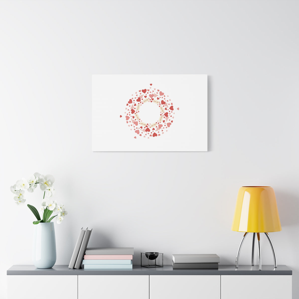 Tiny Heart Wreath Canvas | tiny heart design, valentine doodle