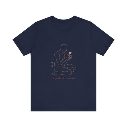 T‑Shirt — Minimal Self‑Care Line Art Tee (“Be gentle with yourself”)