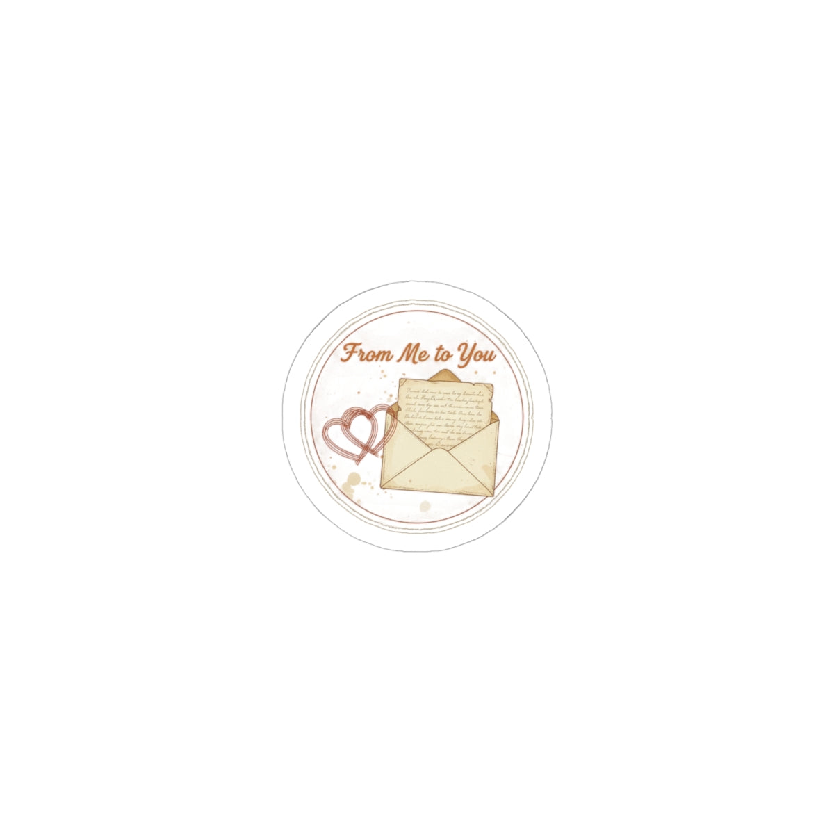 Vintage Love Letter Wax Seal Sticker | Handwritten Romance, Sepia Stationery