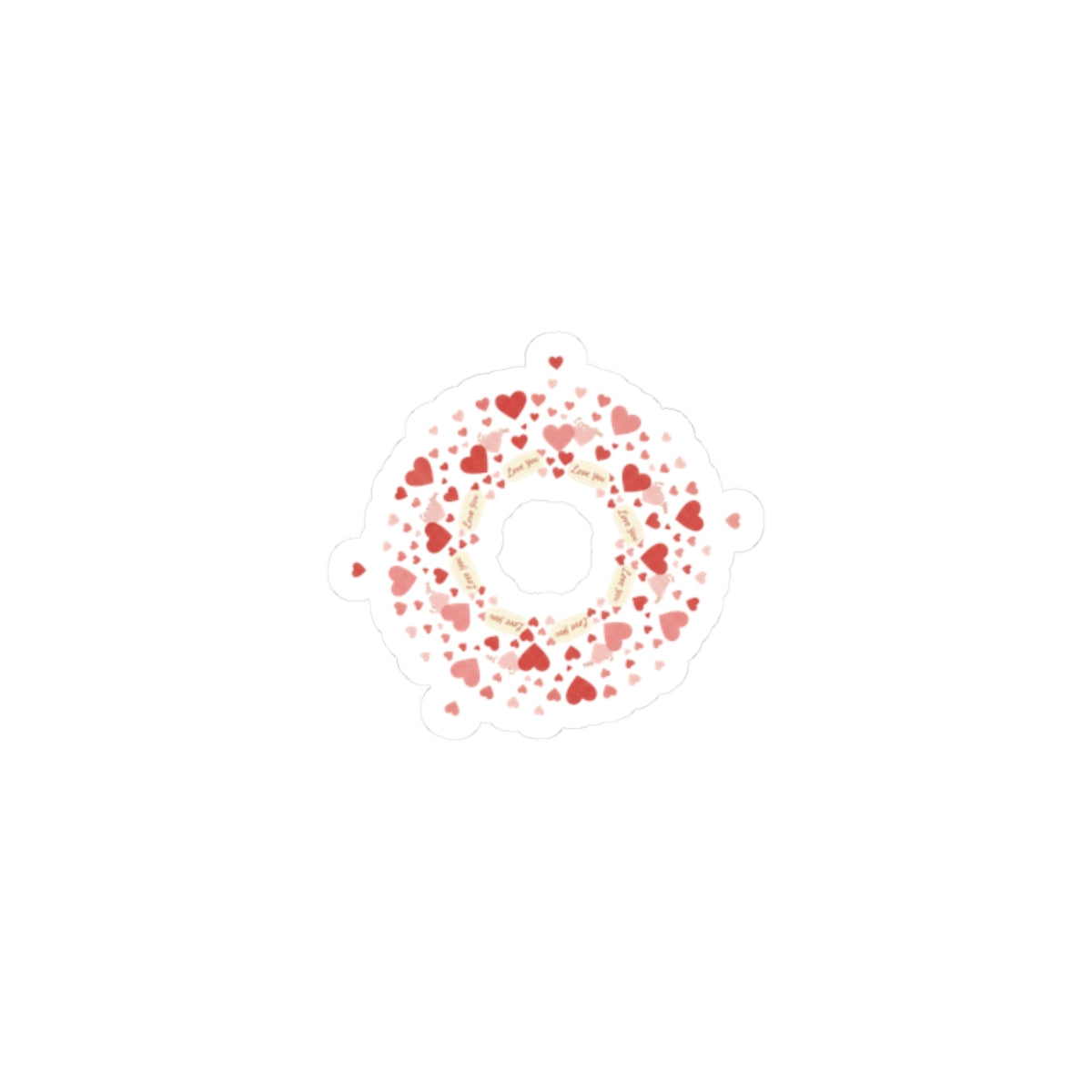 Tiny Heart Confetti Ring Sticker | Kiss-Cut Stickers | micro heart design