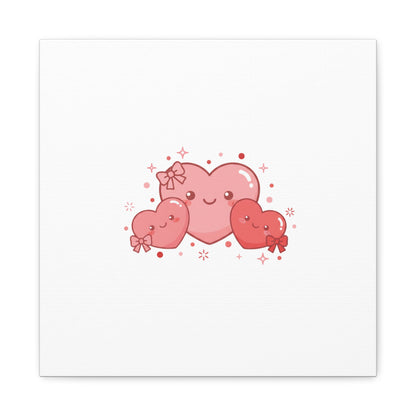 Kawaii Tiny Heart Trio Matte Canvas | tiny hearts, valentine doodle