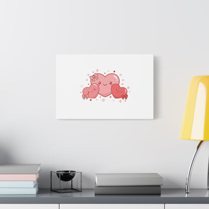 Kawaii Tiny Heart Trio Matte Canvas | tiny hearts, valentine doodle