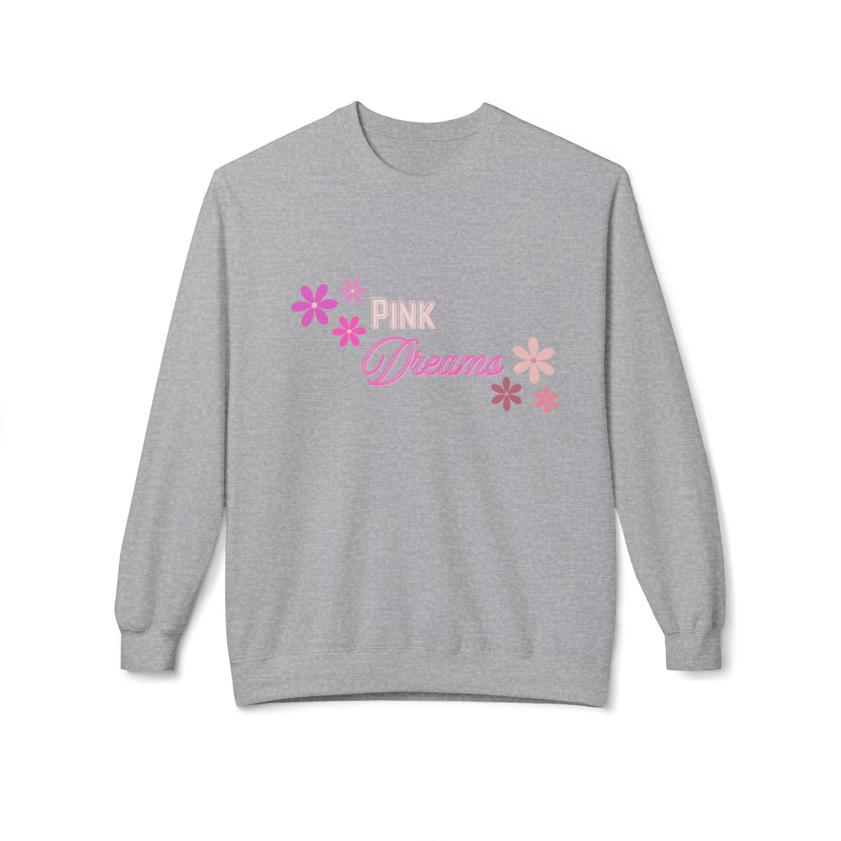 Pink Dreams Crewneck Sweatshirt — Floral Retro Graphic