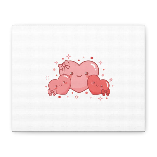 Kawaii Tiny Heart Trio Matte Canvas | tiny hearts, valentine doodle