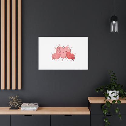 Kawaii Tiny Heart Trio Matte Canvas | tiny hearts, valentine doodle