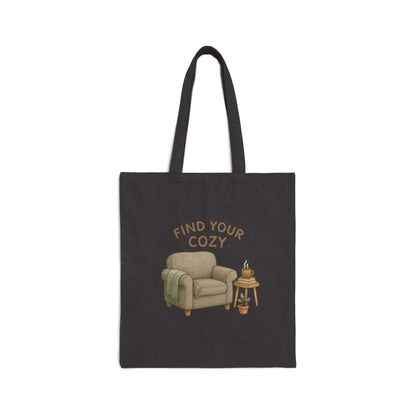 Cozy Vibes Cotton Canvas Tote Bag - Find Your Cozy