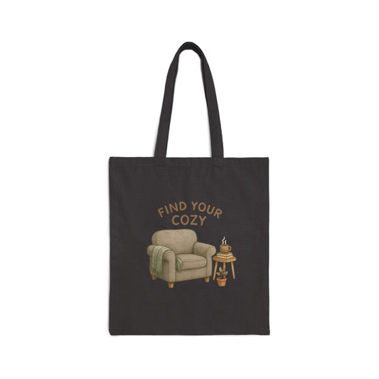 Cozy Vibes Cotton Canvas Tote Bag - Find Your Cozy