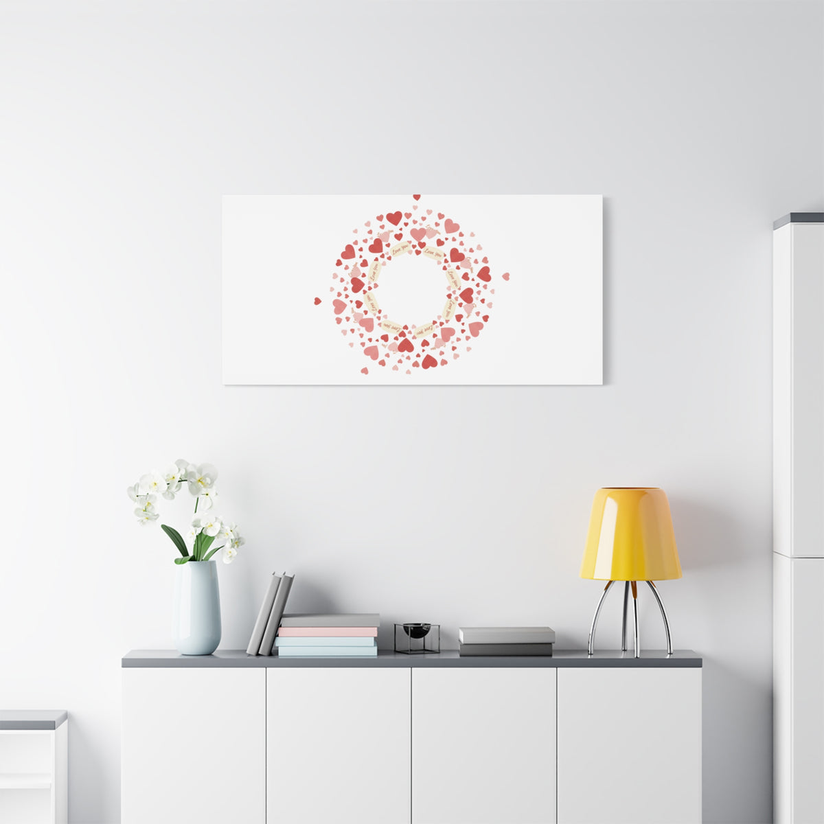 Tiny Heart Wreath Canvas | tiny heart design, valentine doodle