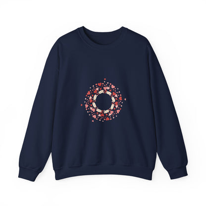 Tiny Heart Confetti Wreath Sweatshirt | tiny heart design, heart pattern shirt