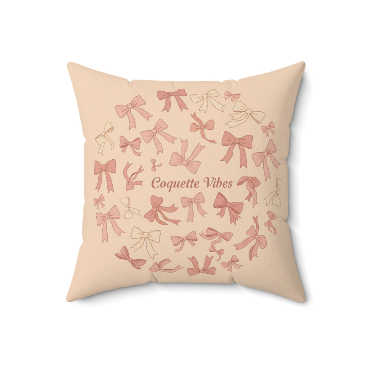 Coquette Vibes Decorative Pillow – Pink Bow Accent Throw Pillow