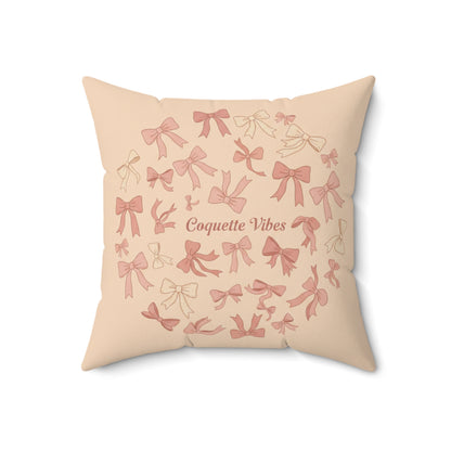 Coquette Vibes Decorative Pillow – Pink Bow Accent Throw Pillow