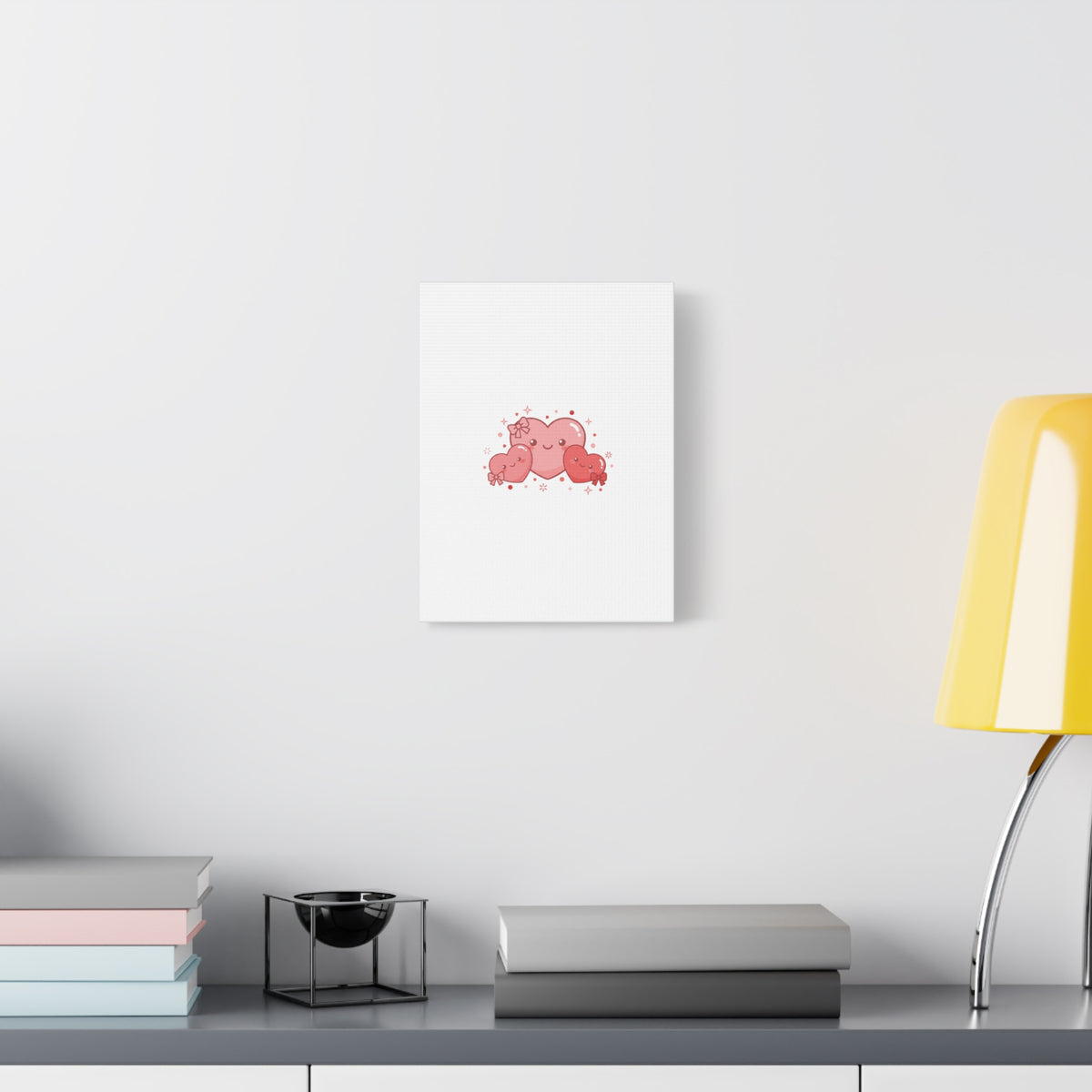 Kawaii Tiny Heart Trio Matte Canvas | tiny hearts, valentine doodle