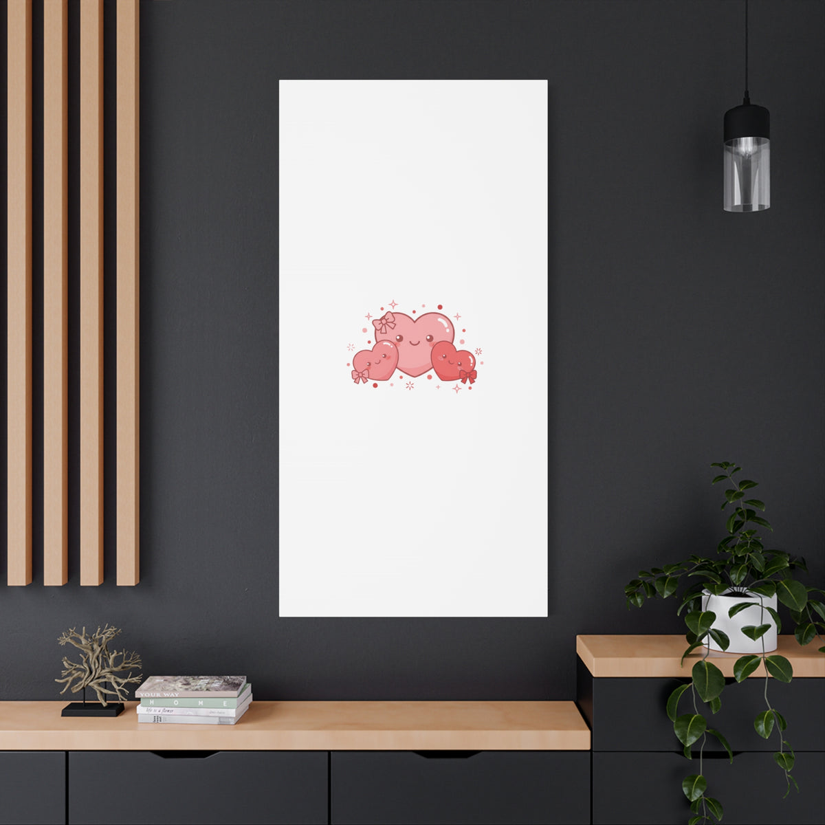 Kawaii Tiny Heart Trio Matte Canvas | tiny hearts, valentine doodle