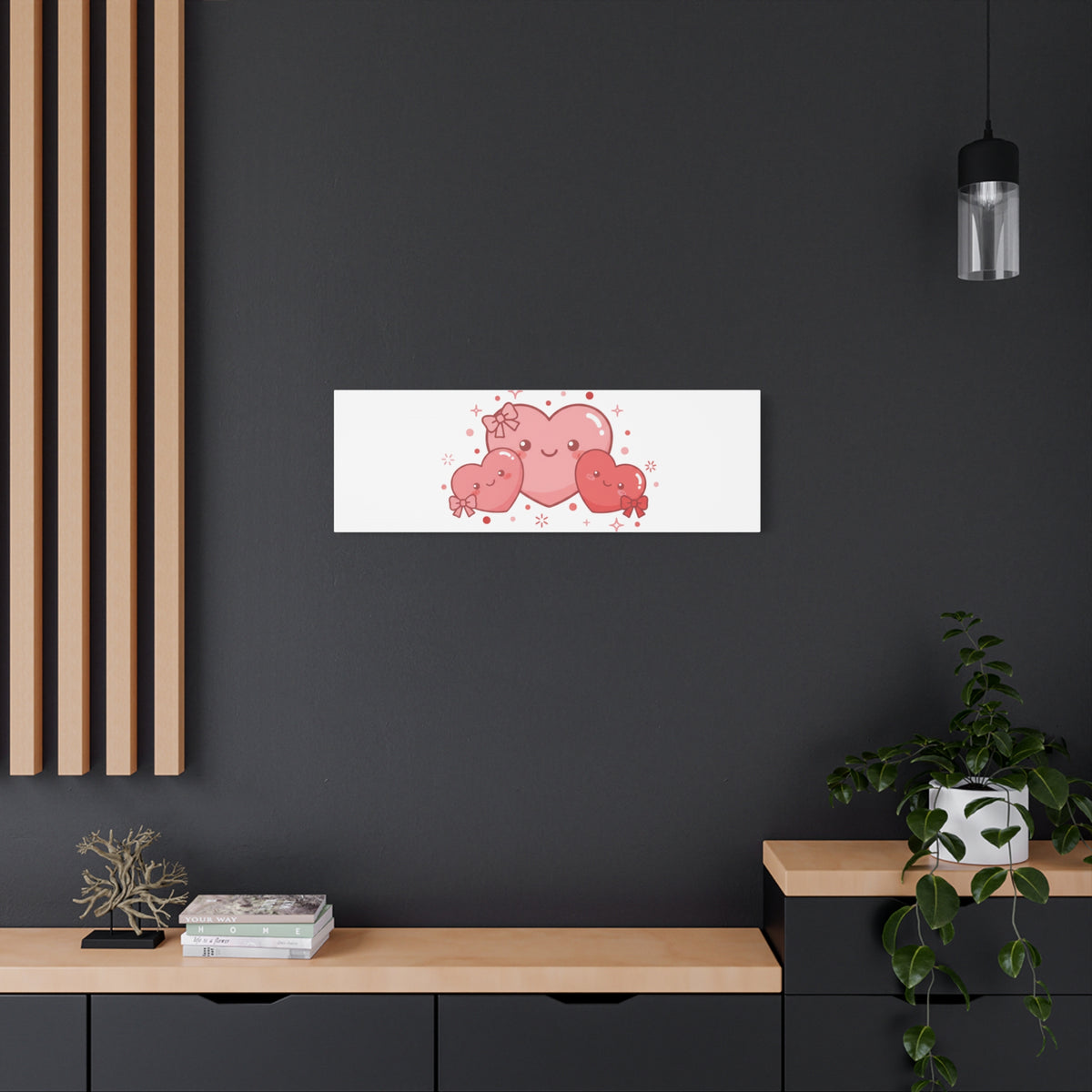 Kawaii Tiny Heart Trio Matte Canvas | tiny hearts, valentine doodle