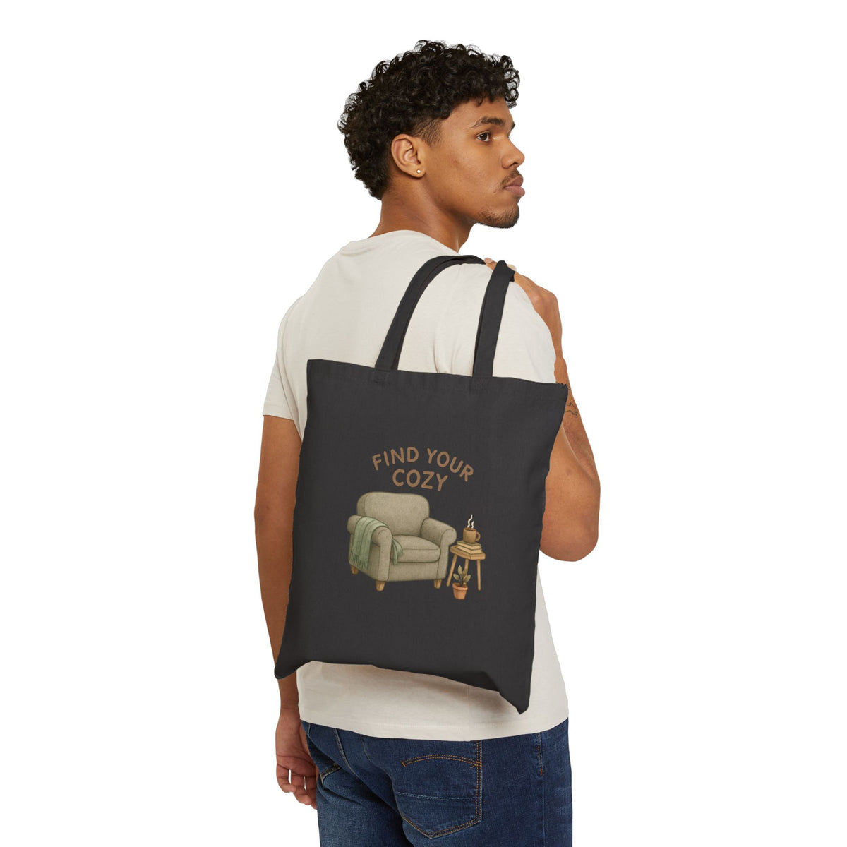 Cozy Vibes Cotton Canvas Tote Bag - Find Your Cozy