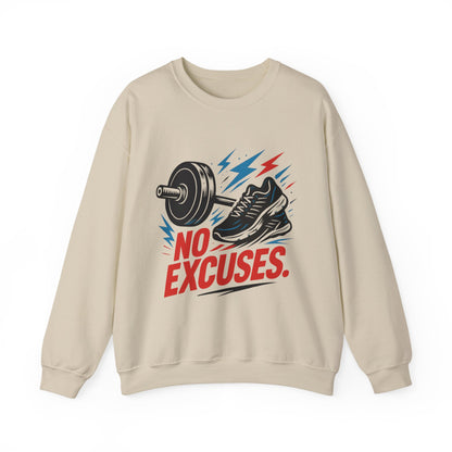 No Excuses Sweatshirt — Motivational Gym Crewneck for Fitness Enthusiasts
