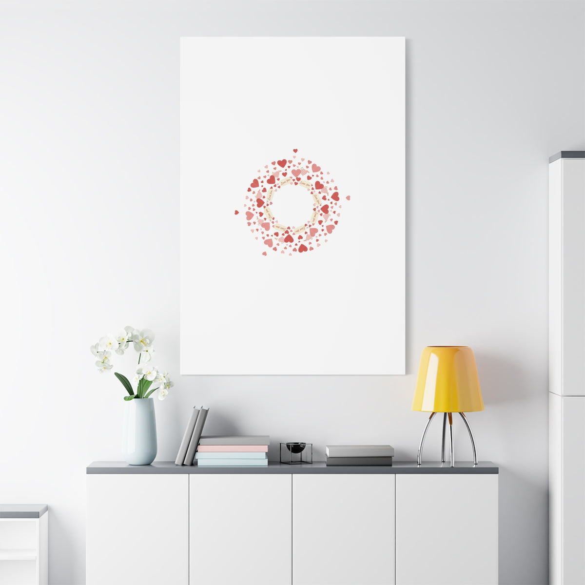 Tiny Heart Wreath Canvas | tiny heart design, valentine doodle