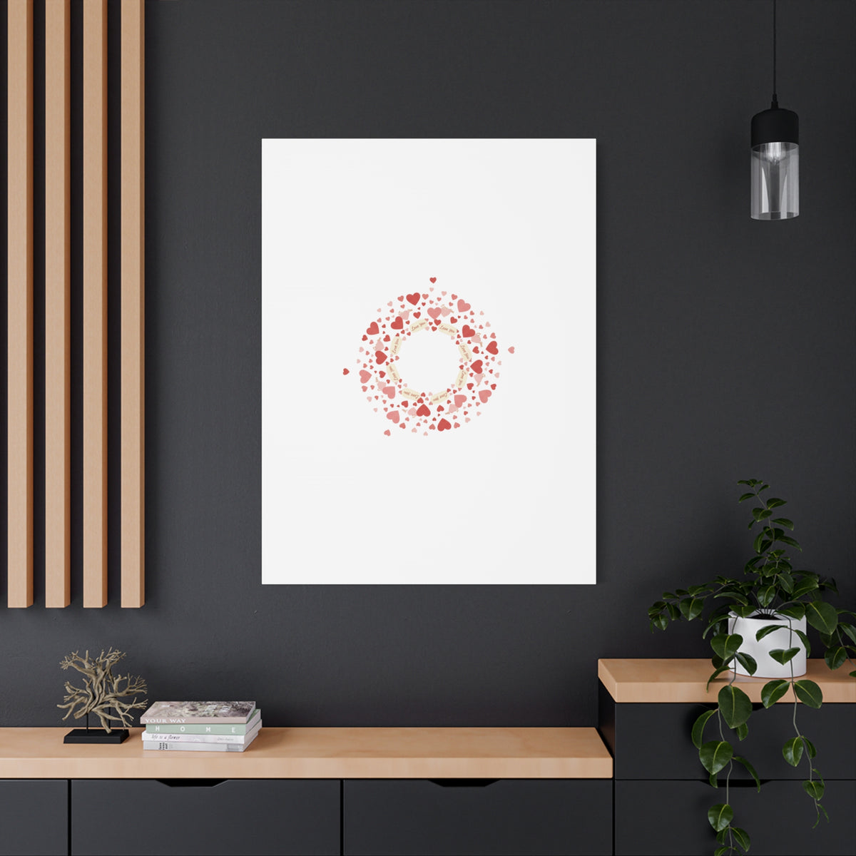Tiny Heart Wreath Canvas | tiny heart design, valentine doodle