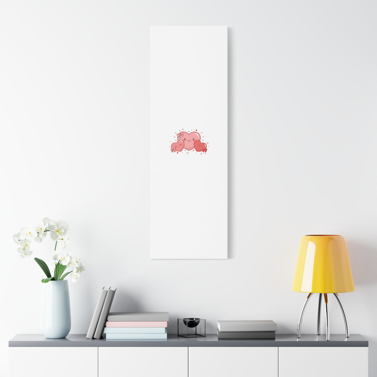Kawaii Tiny Heart Trio Matte Canvas | tiny hearts, valentine doodle