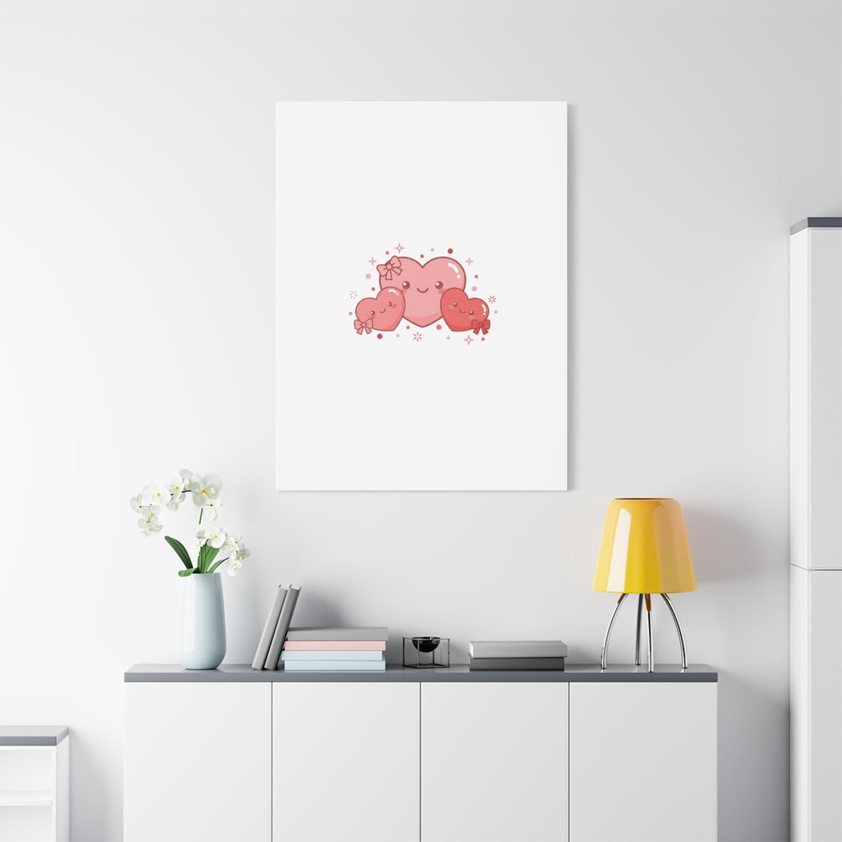 Kawaii Tiny Heart Trio Matte Canvas | tiny hearts, valentine doodle