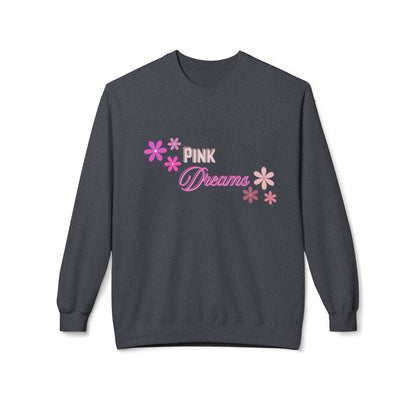 Pink Dreams Crewneck Sweatshirt — Floral Retro Graphic