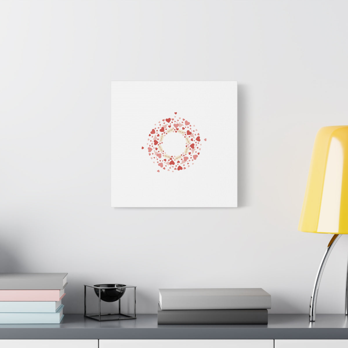 Tiny Heart Wreath Canvas | tiny heart design, valentine doodle