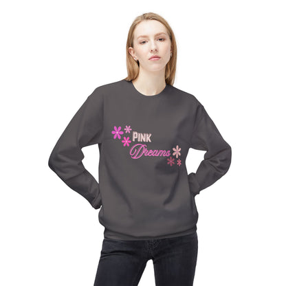 Pink Dreams Crewneck Sweatshirt — Floral Retro Graphic