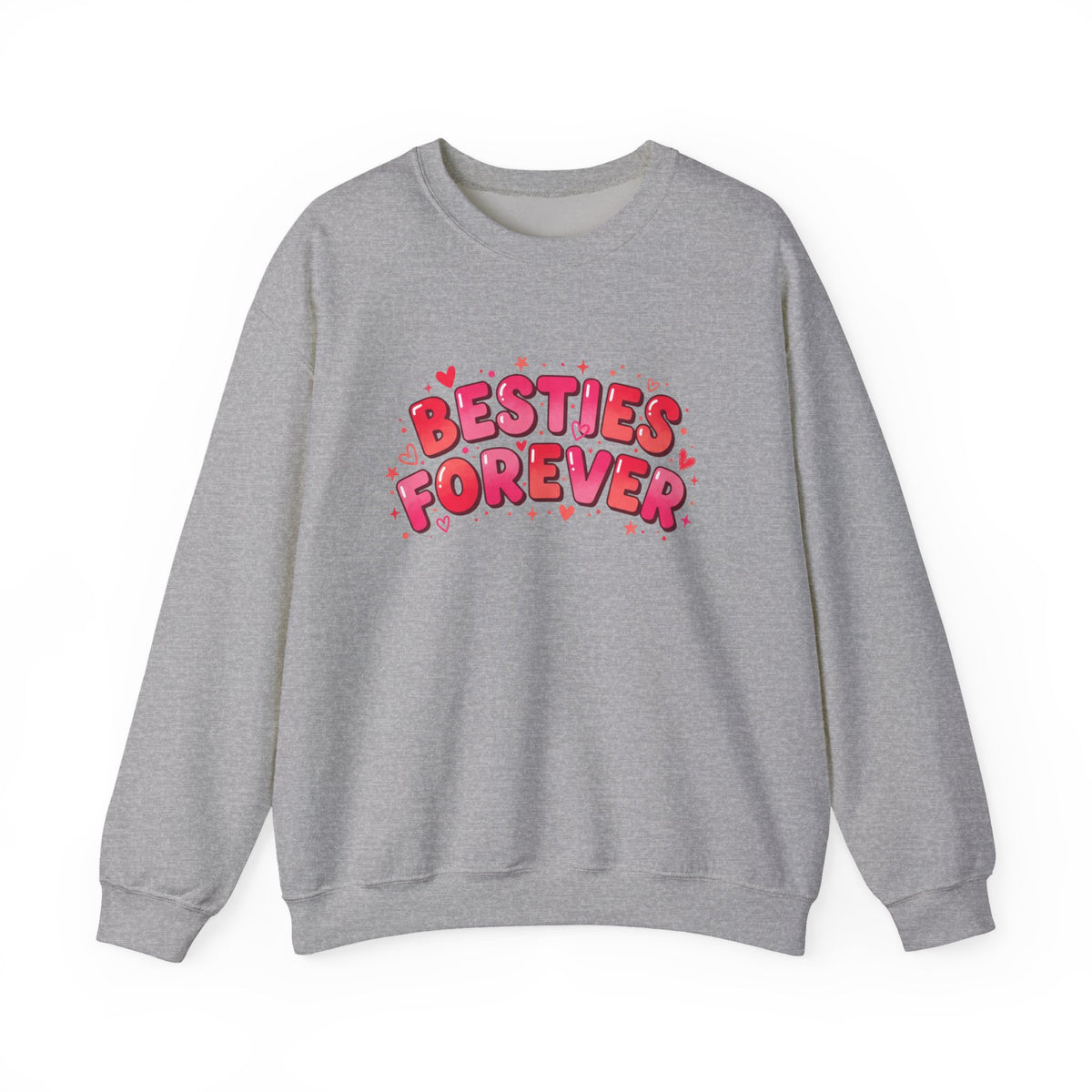 Besties Forever Sweatshirt | Galentine’s Friendship, Pink Red Chunky Type