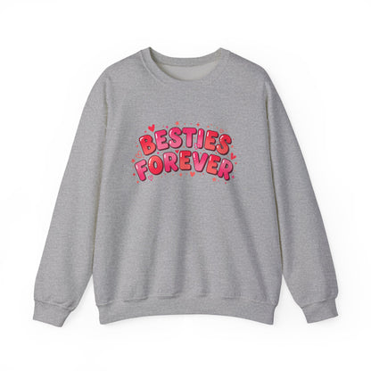 Besties Forever Sweatshirt | Galentine’s Friendship, Pink Red Chunky Type