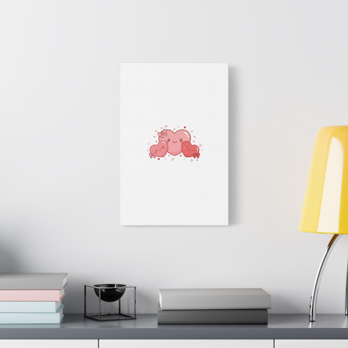 Kawaii Tiny Heart Trio Matte Canvas | tiny hearts, valentine doodle