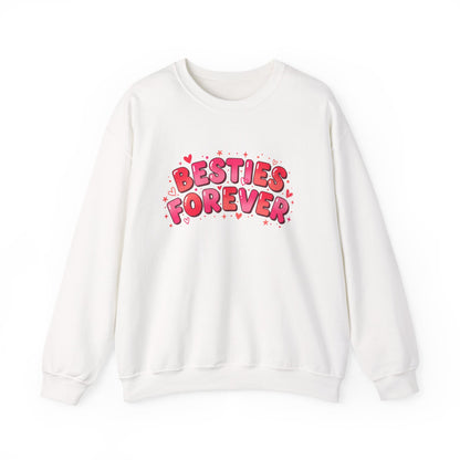 Besties Forever Sweatshirt | Galentine’s Friendship, Pink Red Chunky Type