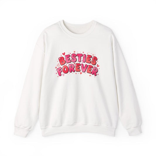 Besties Forever Sweatshirt | Galentine’s Friendship, Pink Red Chunky Type