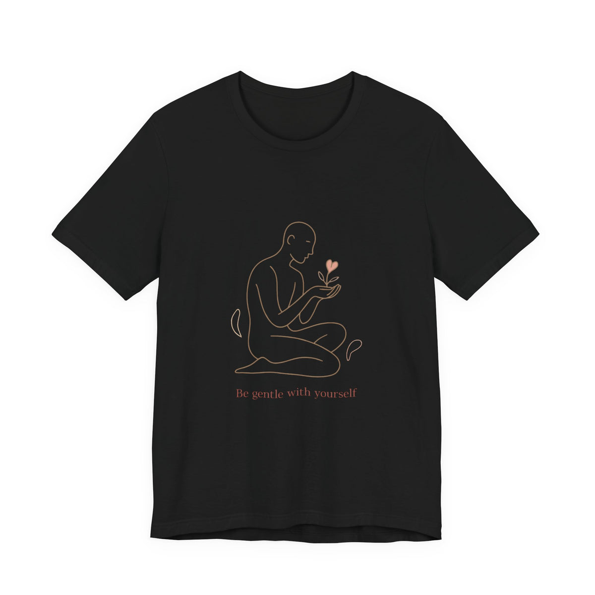 T‑Shirt — Minimal Self‑Care Line Art Tee (“Be gentle with yourself”)