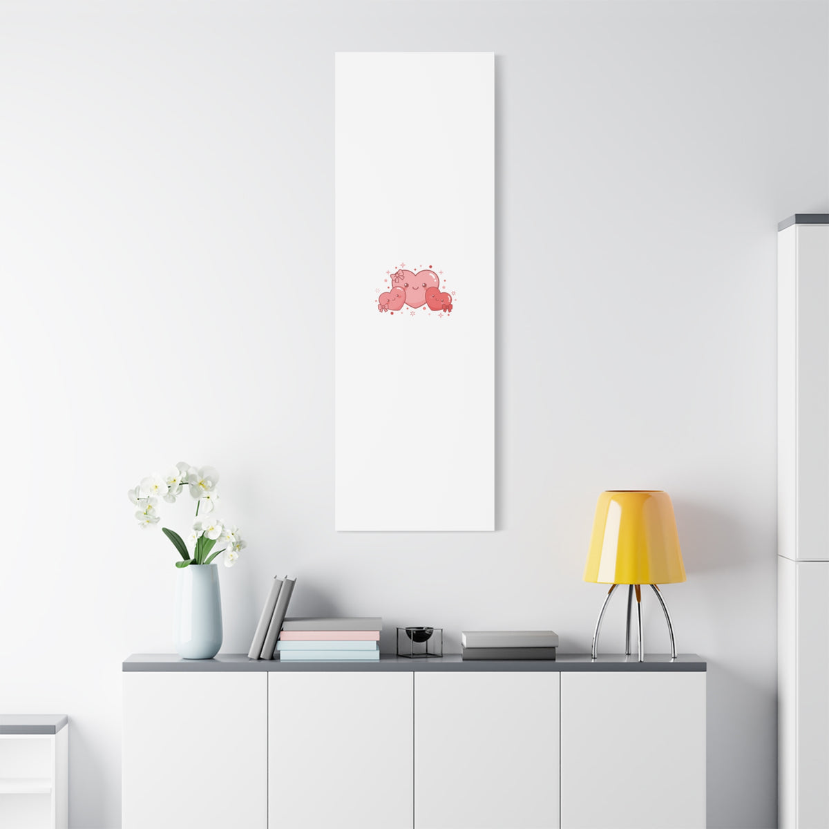 Kawaii Tiny Heart Trio Matte Canvas | tiny hearts, valentine doodle