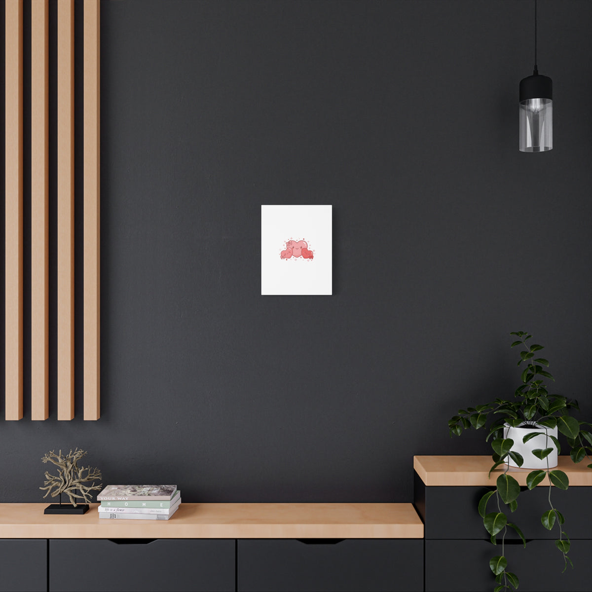 Kawaii Tiny Heart Trio Matte Canvas | tiny hearts, valentine doodle