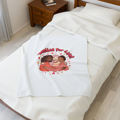 Besties For Life Velveteen Plush Blanket | Galentine’s friendship, squad goals art