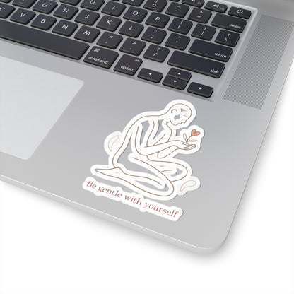 Be Gentle With Yourself Sticker — Minimalist Self‑Care Kiss‑Cut Vinyl
