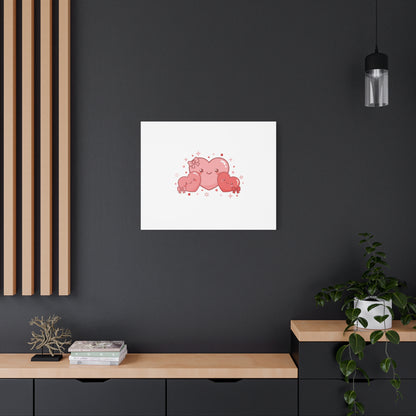 Kawaii Tiny Heart Trio Matte Canvas | tiny hearts, valentine doodle