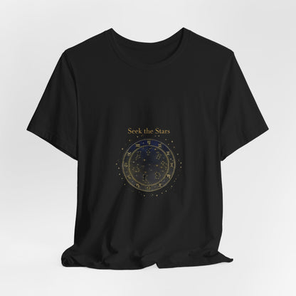 Seek the Stars Tee | celestial moon phase, minimalist astrology shirt