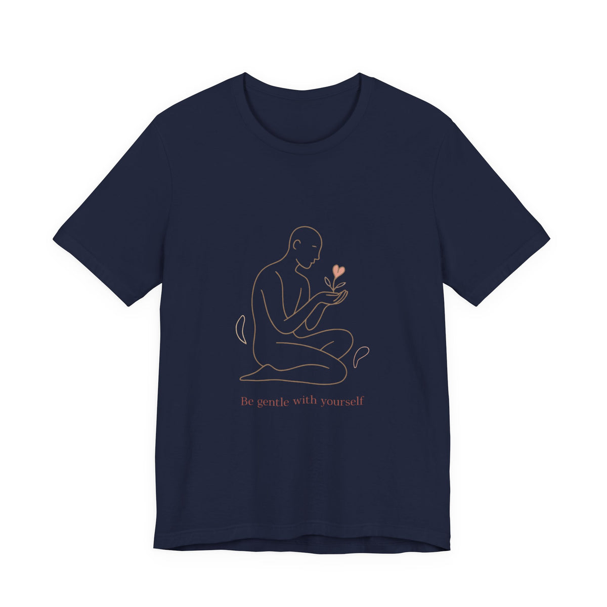 T‑Shirt — Minimal Self‑Care Line Art Tee (“Be gentle with yourself”)