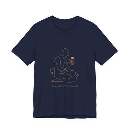 T‑Shirt — Minimal Self‑Care Line Art Tee (“Be gentle with yourself”)