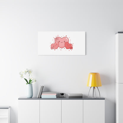 Kawaii Tiny Heart Trio Matte Canvas | tiny hearts, valentine doodle