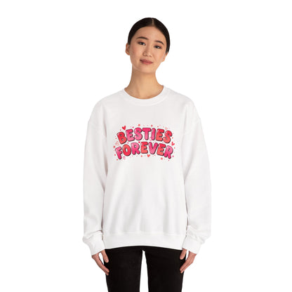 Besties Forever Sweatshirt | Galentine’s Friendship, Pink Red Chunky Type