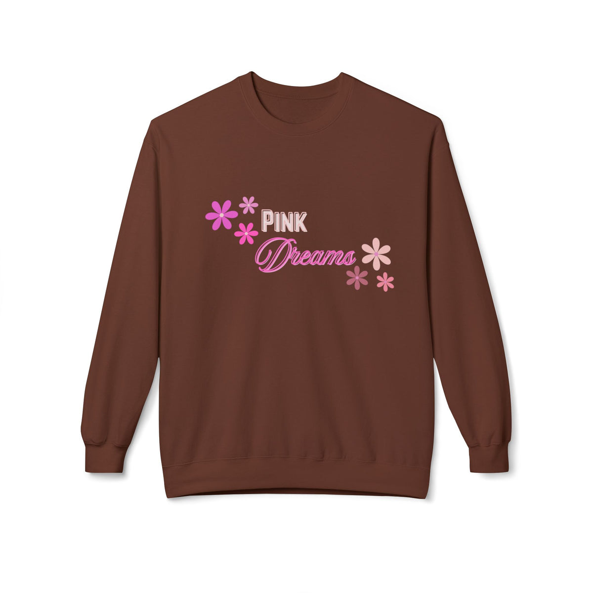 Pink Dreams Crewneck Sweatshirt — Floral Retro Graphic