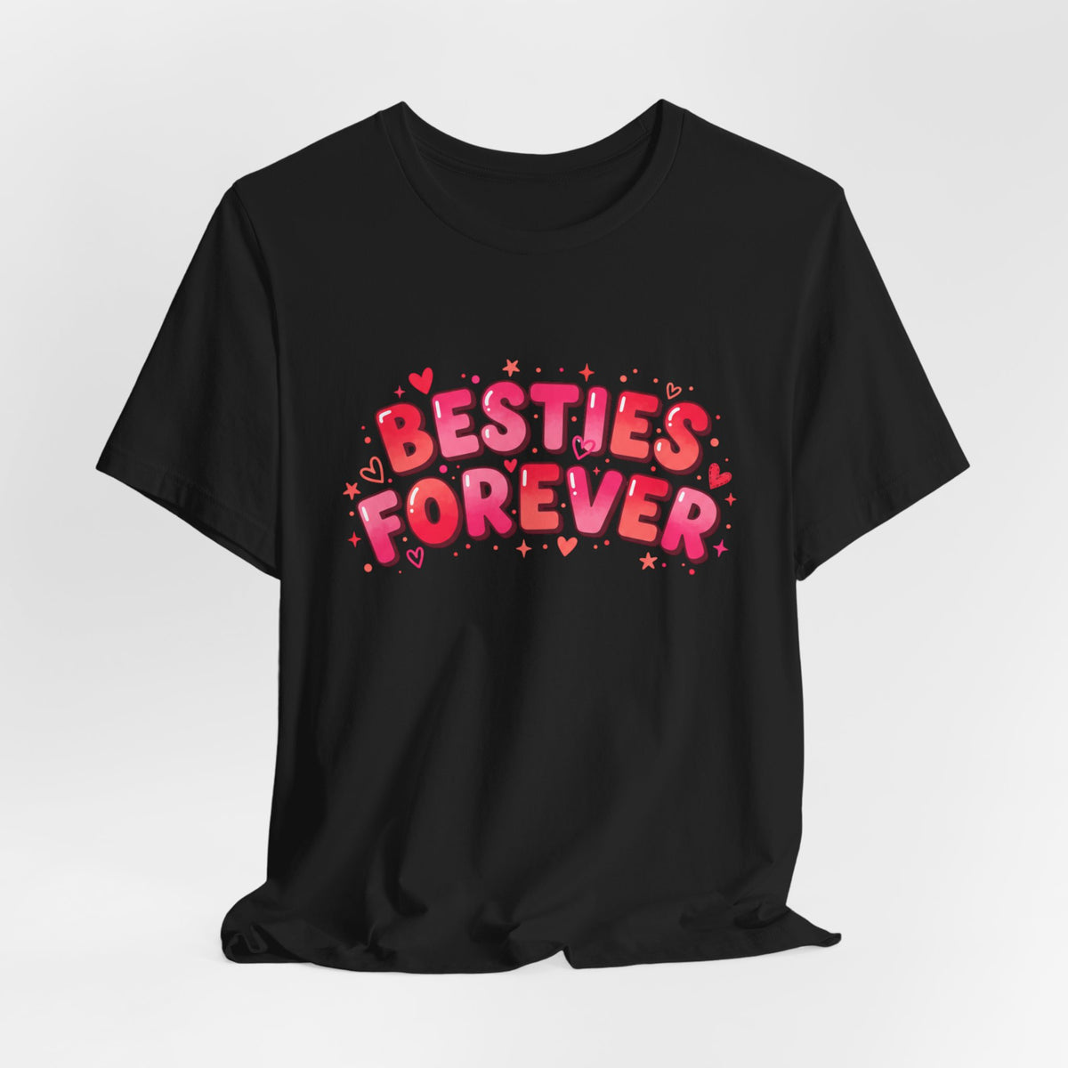 Besties Forever Tee | Galentine’s Friendship Shirt, Pink Chunky Type