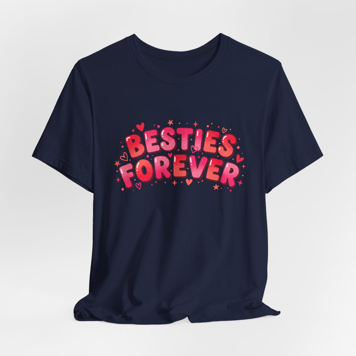Besties Forever Tee | Galentine’s Friendship Shirt, Pink Chunky Type