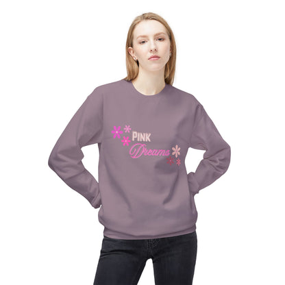 Pink Dreams Crewneck Sweatshirt — Floral Retro Graphic