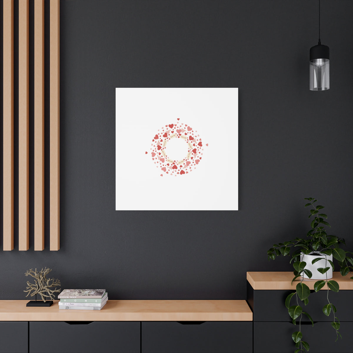 Tiny Heart Wreath Canvas | tiny heart design, valentine doodle