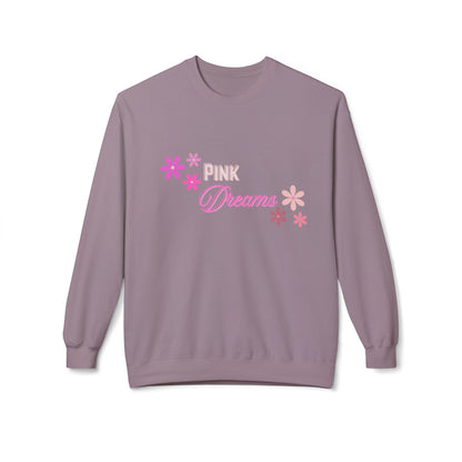Pink Dreams Crewneck Sweatshirt — Floral Retro Graphic